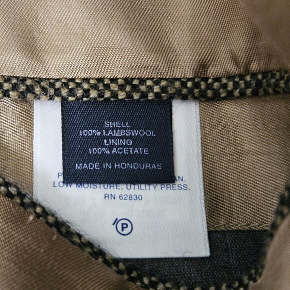 Lands'End 100% Lambswool Men's Tweet Blazer SZ 40R Black/Beige Sport Coat Preppy - Picture 4 of 15